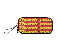aidingzhi Thank You Yellow Red Nylon Pencil Bag Pen Case Large Capacity Pencil Cases For Girls Stationery Organizer for Elementary Teens