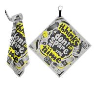 aidingzhi Think Dont Spare Me Time golf towel Waffle Pattern, Portable golf towel funny with Carabiner Clip, 18"x18" golf accessories for men