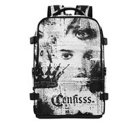 aidingzhi Travel Backpack for Men Women, Airplane Approved Stylish (longwword) 20L with Water Bottle Pocket Laptop Bag 16 Inch, Retro Black White Crown