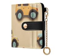 aidingzhi Trendy Ladies Lightweight Foldable Wallet Waterproof PU Leather Folding Wallet for Women Boys Girls-Rainbow monsters Truck Car