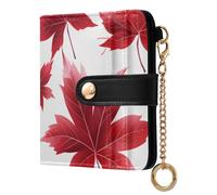 aidingzhi Trendy Women's Folding Wallet With Card Slots Waterproof Premium PU Leather Wallet for Woman Girl-Vintage Canadian Maple Leaf White