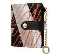 aidingzhi Trendy Women's Minimalist Folding Wallet Convenient PU Leather Wallet for Woman Girl-Abstract Art Lightning Dots Black
