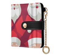 aidingzhi Trendy Women's Minimalist Folding Wallet Waterproof PU Leather Wallet With Card Slots for Girls Women Ladies-Santa Clause Abstract Style