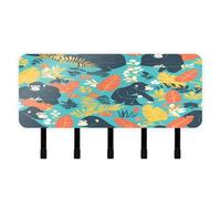 aidingzhi Tropical Plants Gorilla Key for Wall with Mail Organizer & 5 Hook Self-Adhesive Hanging Home Decor Wall Hanging for Entryway Entryway Entryway
