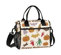 aidingzhi Vintage Brown Halloween Lunch Bags Reusable Meal Prep Lunch Bag with Shoulder Strap Lady Work M