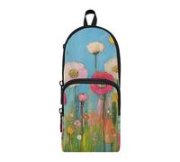 aidingzhi Vivid Color Flowers Nylon 3 Compartments Pen Storage Bag study&multifunctional Pencil Cases For Girls Stationery Organizer for Middle School