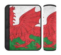 aidingzhi Wales Flag Welsh National Dragon 2 pcs Car seat Strap Covers, Protects Your Neck and Shoulders, seat Belt Cover pad for Van Bag SUV