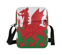 aidingzhi Wales Flag Welsh National Dragon men's messenger bag Crossbody Small Bag For Women Croos Body Purses Adjustable Strap for Travel Outdoor Daily