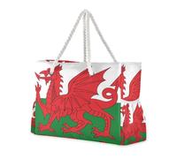 aidingzhi Wales Flag Welsh National Dragon Sturdy Carry On Tote with side pocketes Bag For Women for beach&school&work, Wales Flag Welsh National Dragon, One Size