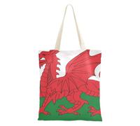 aidingzhi Wales Flag Welsh National Dragon Tote Bags Canvas Tote Bag With Pockets for Coworker Cute Tote Bag, Wales Flag Welsh National Dragon, M