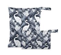 aidingzhi washable bag for traveling 2 Pack travel essentials for baby with handles for travel, baby diapers (Chinese Crane)