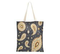aidingzhi Wasteland Punk Paisley Bronze Dark Blue Canvas Totes sturdy Canvas Totes For Women Grocery & Farmers Market 16"x15" school essential