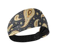 aidingzhi Wasteland Punk Paisley Bronze Dark Blue Non-Slip? fabric headbands Stretchy sweatband for tennis Workouts Volleyball basketball