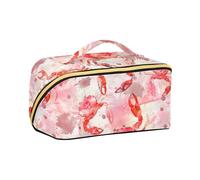 aidingzhi Watercolor Animal Crab Marshmallow Red and White Cosmetics Bag with dividers Zipper Capacity Travel Cosmetic Bag Travel-Size Accessories