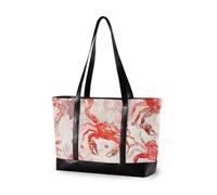 aidingzhi Watercolor Animal Crab Marshmallow Red and White Portable computer bag for women with zipper bags for work for Pool Gym Grocery Travel with diaper