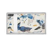 aidingzhi Watercolor Wild Duck Denim Cream White trifold holder with money clip for credit cards minimalistic lighweight holder with money clip with lanyard Christmas presento