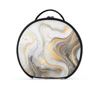 aidingzhi White Golden Marble Stone Toiletry Bag Vertical Free-Standing Zipper Makeup Bags For Women with adjustable dividers 11 IN