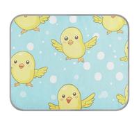 aidingzhi White Polka Dots Cartoon Yellow Chicks pet Cooling pad Cooling mat for Cats for Canine Sleeping Essentials 22×27.6in