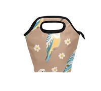 aidingzhi women lunch bag with Curved handle lunch boxes for women Leakproof large cooler bag for Office Travel Cute Birds Bloom