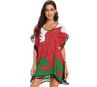 aidingzhi Womens Cover Ups for Swimwear Cause Beach Cover-Ups Cruise Ship Essentials S-L Wales Flag Welsh National Dragon, Wales Flag Welsh National Dragon, Large