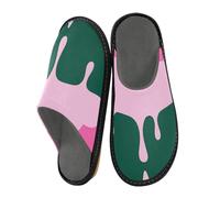 aidingzhi Women's Slipper Indoor Slippers Women s Slipper Memory Foam s House Slippers Cozy Women'S, Graffiti Art Peach Green, 4-5
