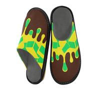 aidingzhi Womens Slippers Woman Indoor Slippers Memory Foam Home Shoes House For Woman Women Cozy, Graffiti Art Yellow Brown, 6.5-7