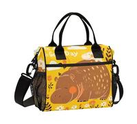aidingzhi Yellow Hippo Cute Daisy Lunch Bags Sturdy Crossbody Lunch Bag with Shoulder Strap Female Outdoor S