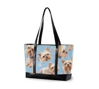 aidingzhi Yorkshire Terrier Dogs Chic Blue essentials travel bag with zipper totes for teacher with