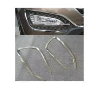 AIDLMBG Headlight Car Styling ABS Chrome Front+Rear Headlight Lamp Cover Fog Light Lamp Cover Trim For Hyundai For Santa For Fe /Ix45 2013 2014 2015 Front Light(Outer frame)