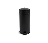 AIDNI 30L Vintage Style Pedal Bin Matte Black - Retro Kitchen Waste Bin with Soft Close Lid, Removable Inner Bucket & Carry Handles (Matt Black)