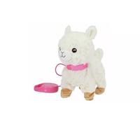 AIDNI Adorable Walking Llama Plush Toy, White Soft Stuffed Animal with Pink Collar and Leash, Interactive Kids Toy