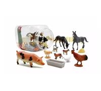 AIDNI Animals Bucket 50 Piece Play Set, Assorted Farm Animal Figures in Storage Tub, Educational Pretend Play Toy for Children Aged 3+ Years