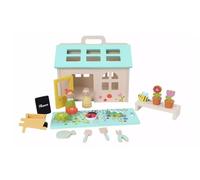 AIDNI Children's Wooden Garden House Play Set with Flowers, Plants and Accessories, Educational Toy