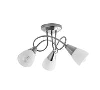 AIDNI Curico 3-Light Semi Flush Mount Ceiling Light, Antique Brass Frame with White Glass Shades, Modern Contemporary Track Lighting