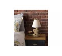 AIDNI Forest Dawn Hedgehog Family Decorative Table Lamp, White Shade, Ceramic Base