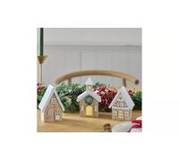 AIDNI Light Up Wooden Cottage Set Christmas Decoration