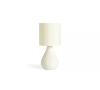 AIDNI Modern Ceramic Table Lamp, Cream White, Teardrop Base with Cylindrical Shade