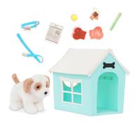 AIDNI Our G Deluxe Dog House Playset with Plush Puppy, Dog Kennel Accessories, Collar, Leash & Feeding Set for 18 Inch Dolls