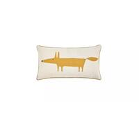 AIDNI Scion Mr Fox Boucle Cushion Cream Rectangular Cushion with Fox Design, Textured Boucle Throw Pillow, Cotton Blend Decorative Cushion 30x60cm