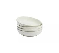 AIDNI Set of 4 Embossed Heart Stoneware Pasta Bowls, Cream Serving Bowls, 700ml Capacity, Dishwasher & Microwave Safe, Elegant Dinnerware for Pasta, Salad, Soup & Desserts 22.5cm