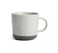 AIDNI Set of 4 Textured Ripple Stoneware Mug 300ml Chalk Grey Coffee Mugs, Speckled Ceramic Tea Cups with Dipped Base, Microwave & Dishwasher Safe