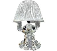 AIDNI Silver Bling Crushed Diamond Stitch Table Lamp, Ceramic Base, Silver Shade, Sparkling Bedside Home Decor,Elegant Lighting for Bedroom, Living Room, or Office, 50cm, [Energy Class A]