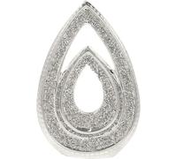 AIDNI Silver Double Teardrop Sculpture, Crushed Diamante Bling Ornament - Modern Decorative Sparkle Figurine for Home Décor, -19 cm