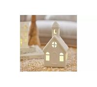 AIDNI White Ceramic Church Nightlight Christmas Decoration