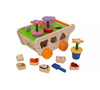 AIDNI Wooden Garden Theme Shape Sorter Toy, Educational Sorting Blocks with Flowers and Animals