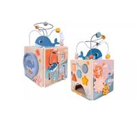 AIDNI Wooden Under the Sea Activity Cube, Educational Toy with Marine Theme, Interactive Learning Centre