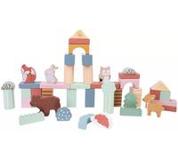 AIDNI Wooden Woodland Animal Building Blocks Set, Pastel Colours, Educational Stacking Toy