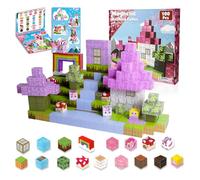 AiDolls Magnetic Blocks - 100 PCS Pack for Kids Ages 3-12 Mine 3D World Magnet Tiles Construction Toy Sets Magnets Building Block Stem Toys to Boys/Girls Sensory Toddlers Game (Rainbow Castle)