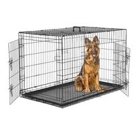 Aidoly Dog Crate - Large Portable Double Door 42 Inch Dog Crate, Wire Kennel with Secure Lock, Leak-Proof Tray, Foldable Design for Dogs and Pets