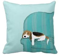 Aidoue Happy Couch Dog - Cute Beagle Relaxing Pillowcase Decorate for a Sofa Pillow Cover Cushion 18"